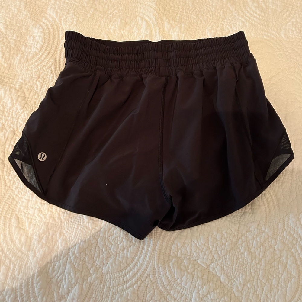 Black Lululemon Hotty Hot High Rise Athletic Shorts